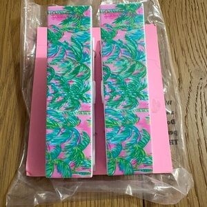Lilly Pulitzer Vibrant Pink and Green beach towel clips
